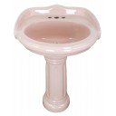 Mexican Talavera Pedestal Sink  Roman Style Pink Light